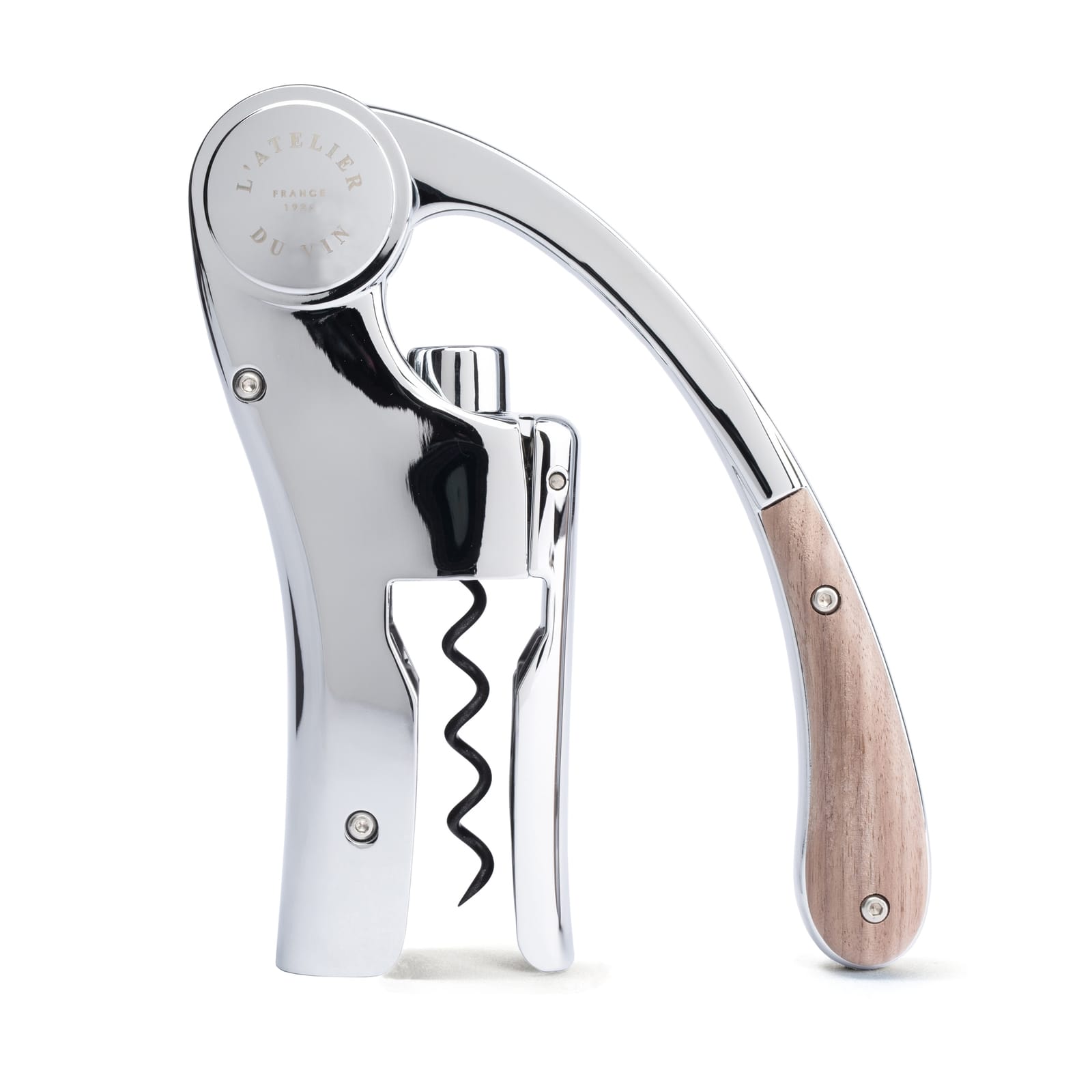 Oeno Motion Silver & Wood kurkentrekker van L'Atelier du Vin